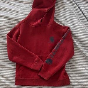 Carhartt Maroon Hoodie with Sleeve Logo